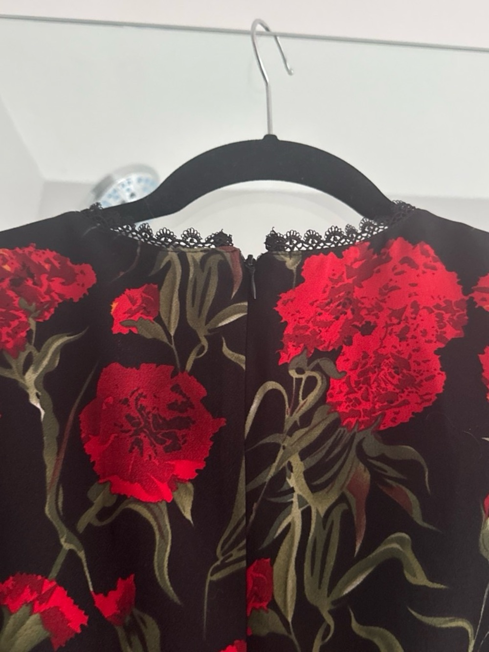 Lulu's Black Mini Dress with Red Floral Print - Picture 6 of 8